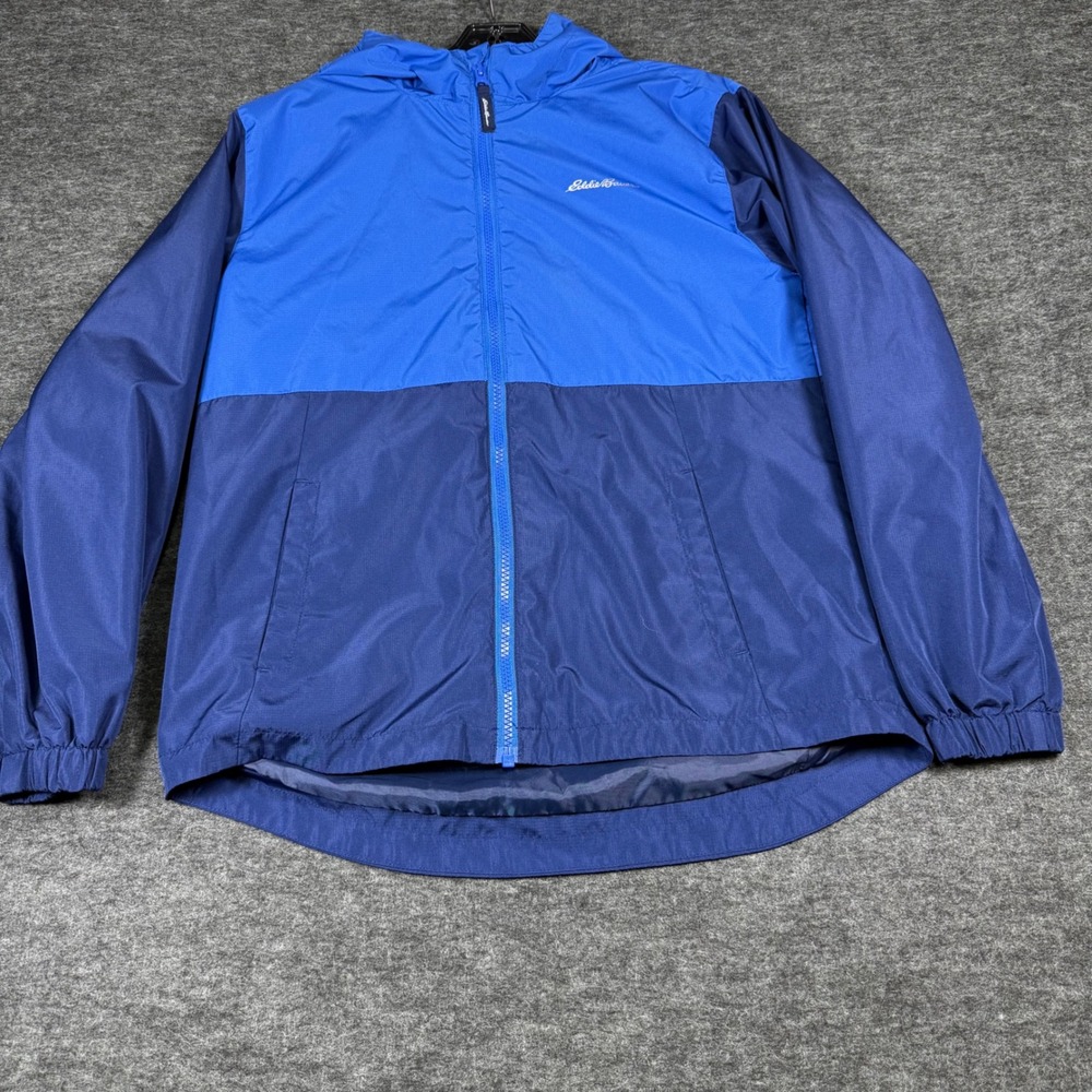 Eddie Bauer Kids Colorblock Hooded Lightweight Jacket Blue Size L 14-16
